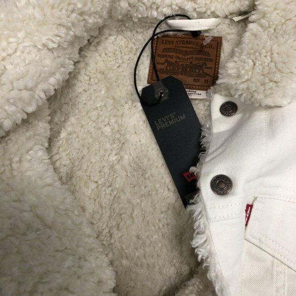 Levi's Premium Cozy Cocoon Sherpa Trucker Jacket M - Picture 9 of 11
